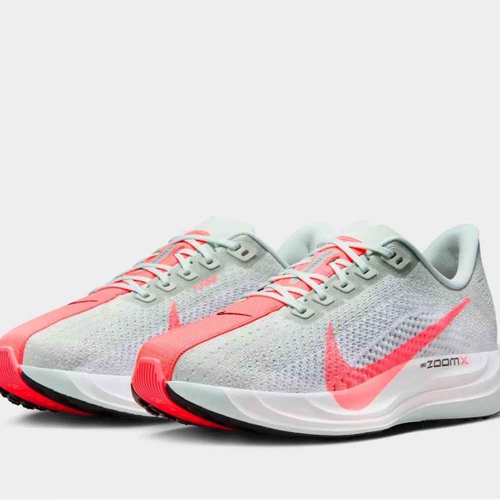 Nike Women's Pegasus Plus Road Running Shoes - Coral and Light Gray